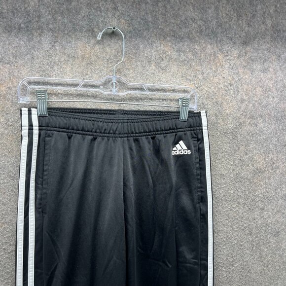 Adidas Track Pants Women Small Black White 3 Stripes Athletic Training Polyester - Picture 5 of 11